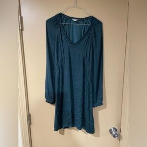 Hinge Teal Long Sleeve Dress